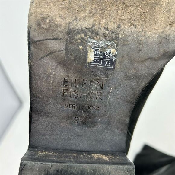 Eileen Fisher Women's Black Leaf Suede Pull On Booties Size 9.5 Classic Fall - Picture 12 of 12